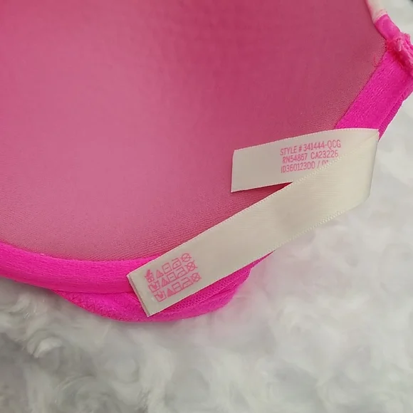 PINK Victoria's Secret 36D Pink and White Marble Swirl T-shirt Lightly Lined Bra - Picture 6 of 7